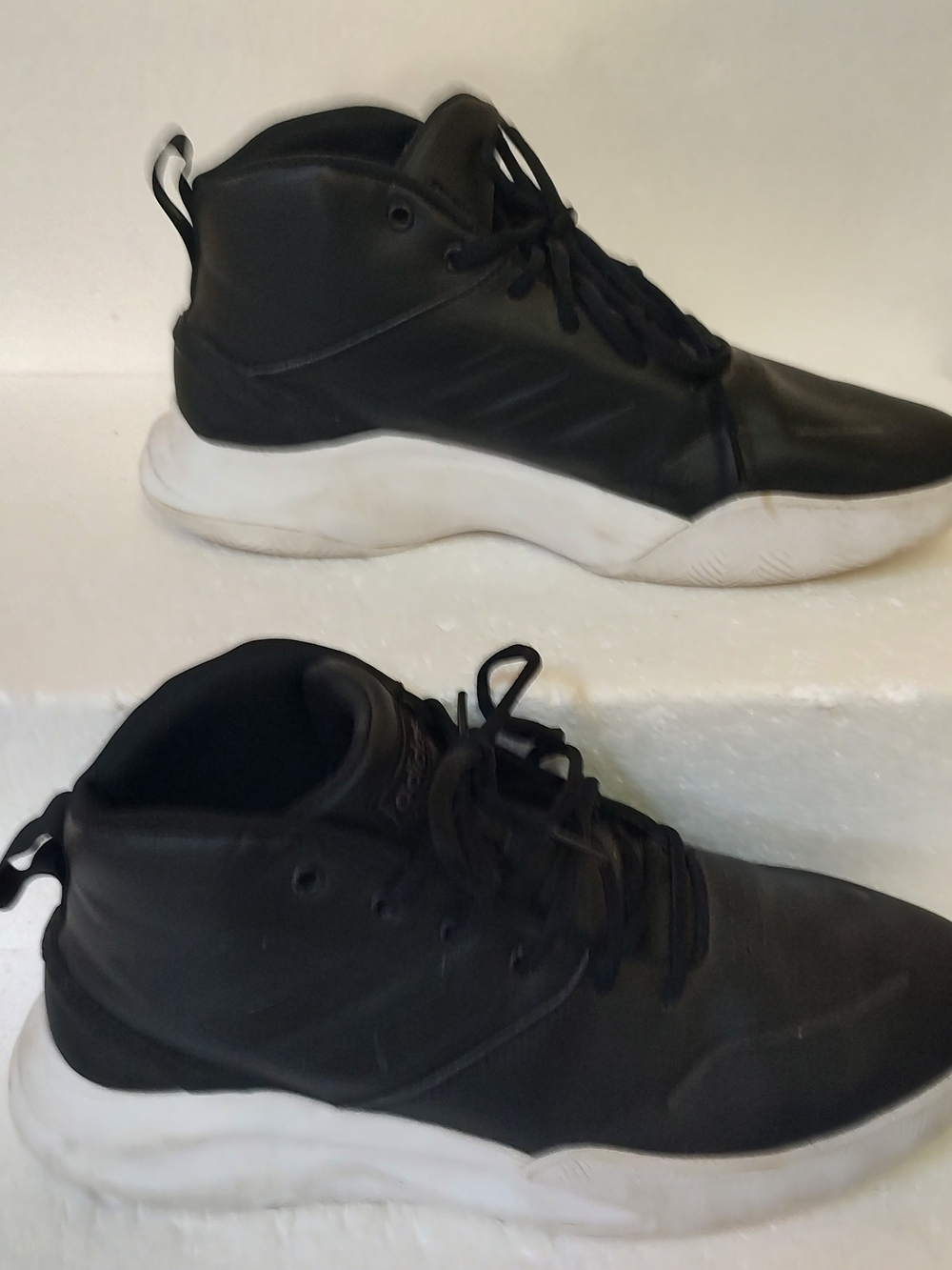 adidas Black High-Top Sneakers with White Sole 10.5